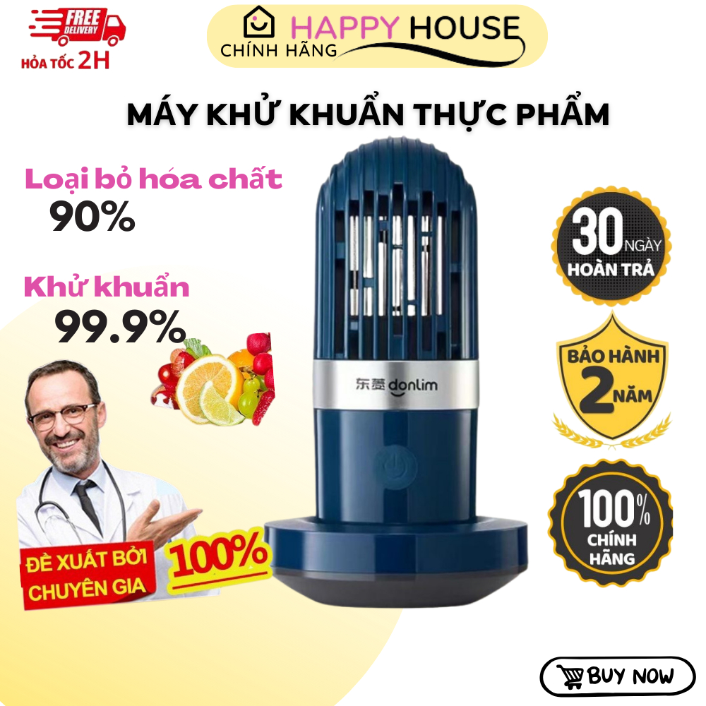 Máy khử khuẩn thực phẩm Donlim Plus - 1212 thế hệ mới, máy rửa trái cây loại bỏ các chất trừ sâu trong rau củ