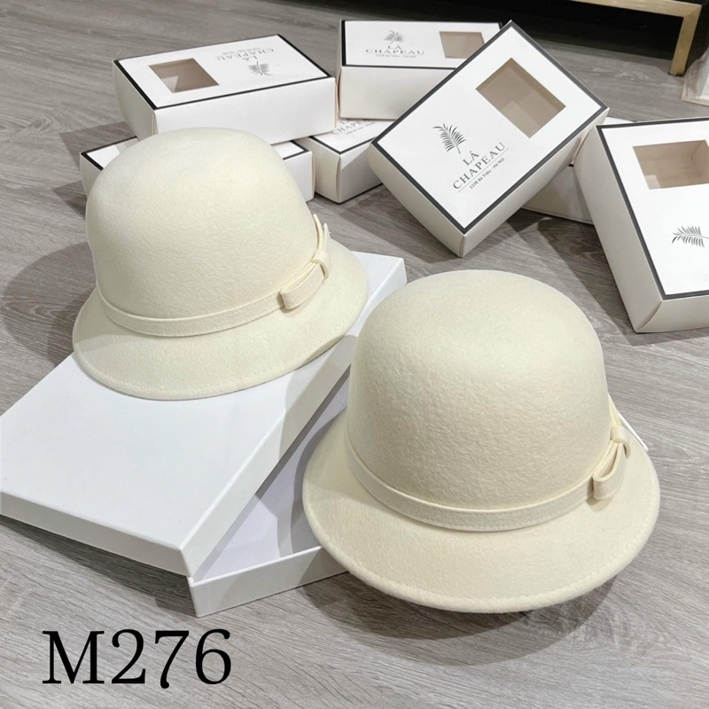 Mũ bucket mũ dạ thu đông mũ vành mũ lông cừu ép cao cấp hot 2023 hàng QC dễ đội có dây chỉnh