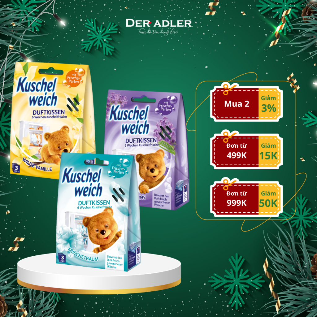 Túi thơm tủ quần áo KUSCHEL lưu giữ hương thơm lâu, đủ trọn bộ mùi hương