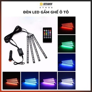 Bộ Đèn Led Gầm Ghế Ô Tô Xe Hơi Cảm Biến Đổi Màu Theo Nhạc, Có Điều Khiển