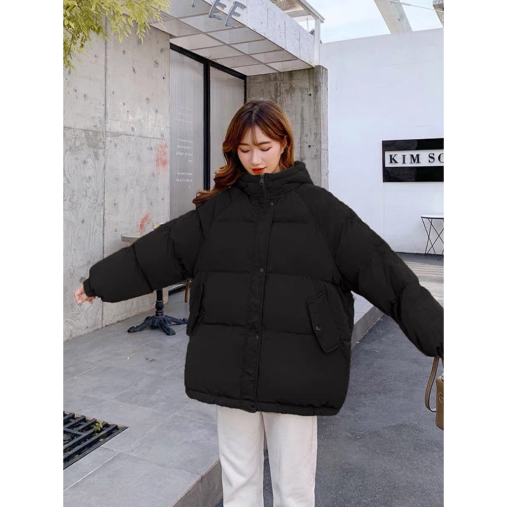 Áo khoác phao nữ có mũ, Áo phao béo đại hàn ulzzang dáng rộng nhiều màu hàng có sẵn ladyquangchau
