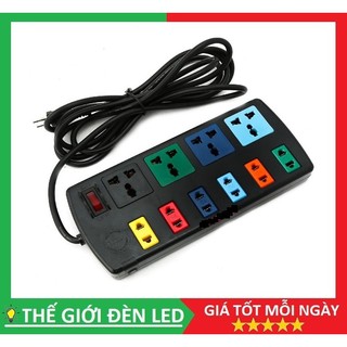 Ổ cắm điện lioa 4d6s32/ 4d6s52 có công tắc gồm 10 lỗ đa năng công suất 2200w