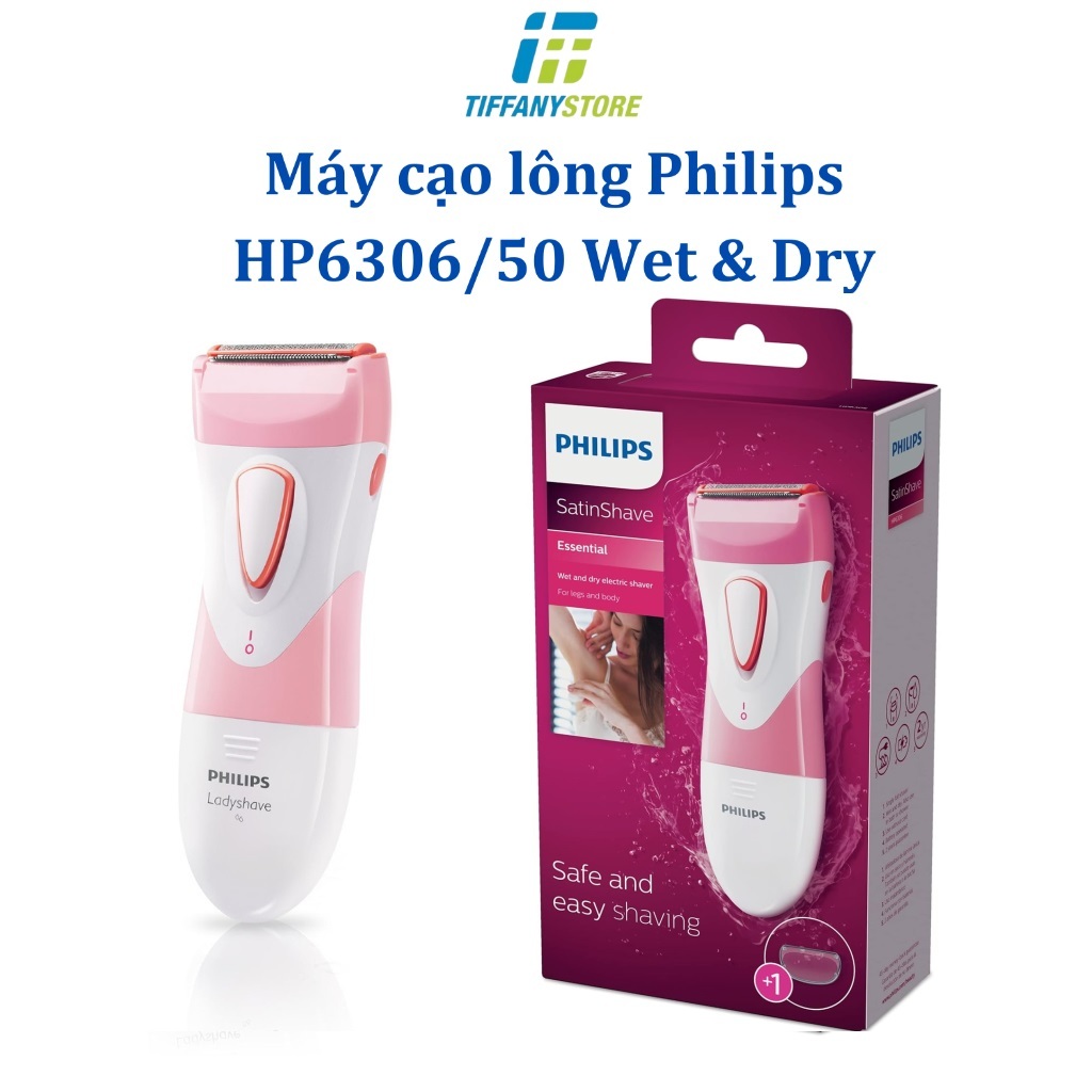 Máy cạo lông Philips HP6306/50 Wet & Dry dành cho nữ - Giúp làm sạch lông nhanh chóng, dễ dàng và an toàn