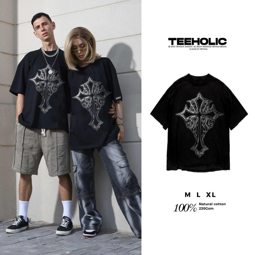 Áo thun in hình unisex nam nữ cotton cao cấp phong cách retro y2k chrome heart màu đen trắng THS241123_43
