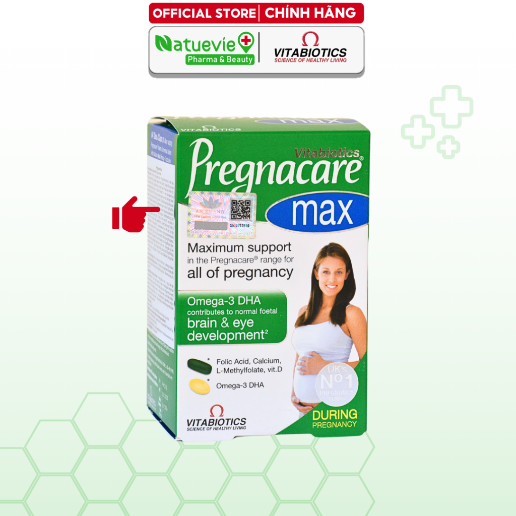 Viên uống bổ sung chất vitamin mẹ bầu max Anh chính hãng Vitabiotics Pregnacare Max (84 viên) cho phụ nữ mang thai, UK