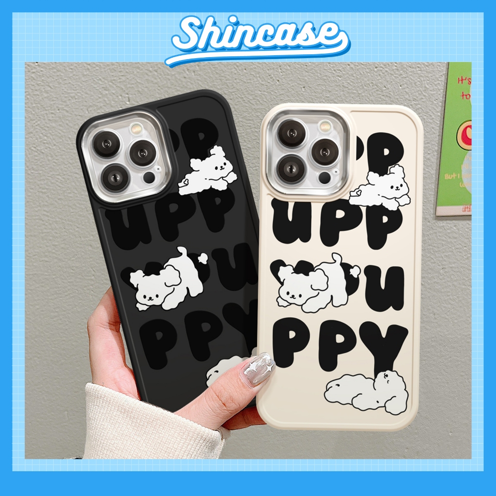 Ốp Điện Thoại Mềm Mạ Kim Loại Cún ngủ Cho iphone 11 13 15 14 12 pro max 7 8 plus x xr xs max 7plus 8plus