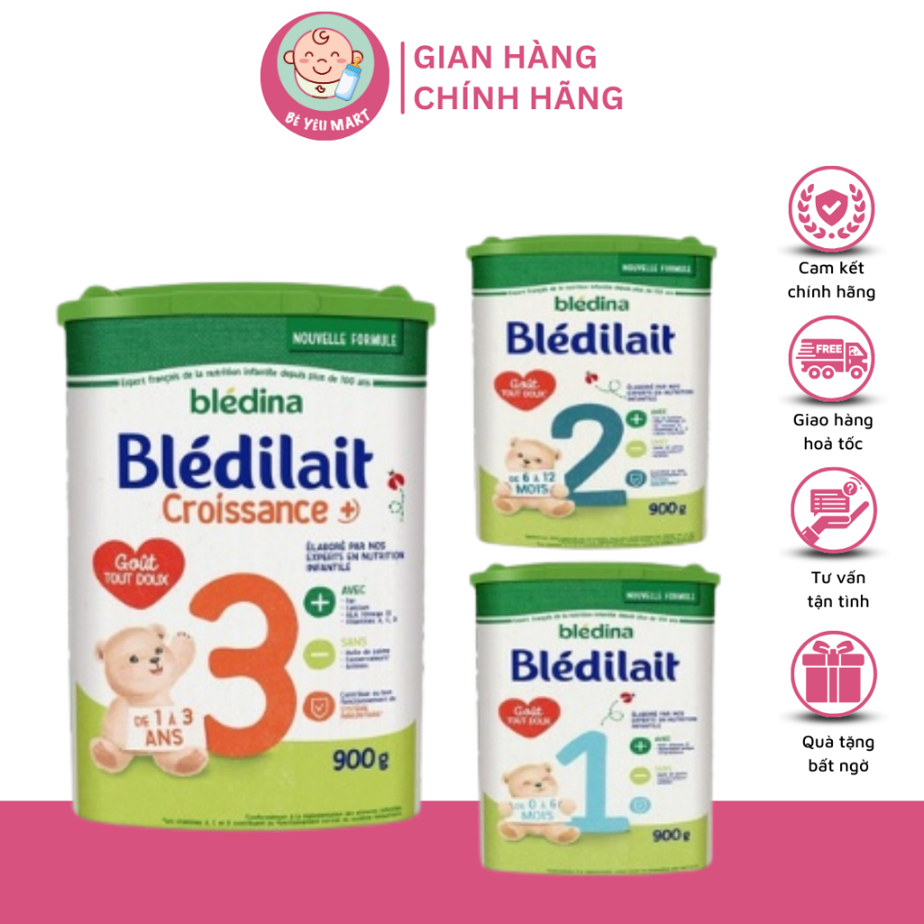 Sữa Công Thức Bledilait/bledina Pháp Đủ Số 1-2-3-4 Mẫu Mới 2024 ( 900g )