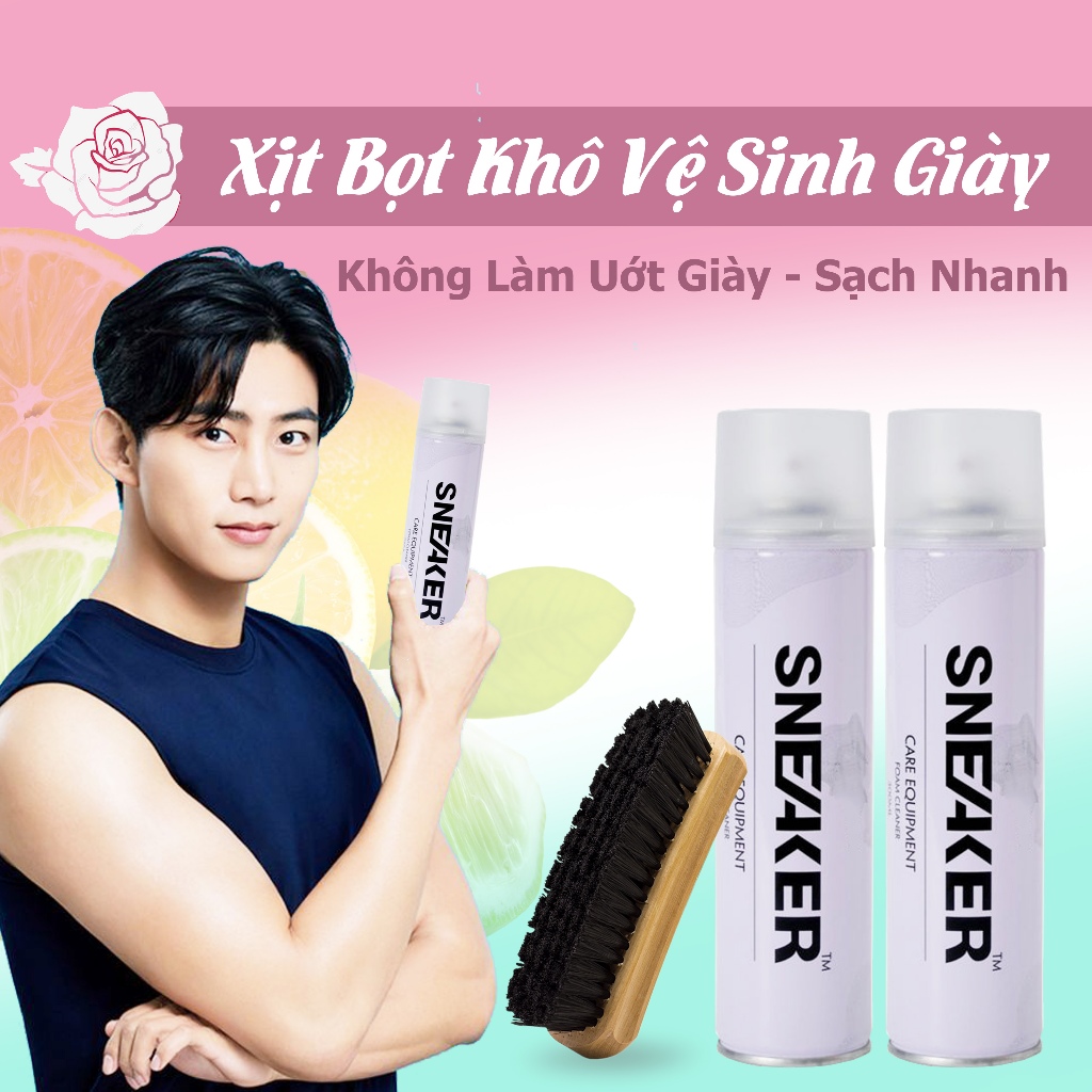 Xịt Bọt Khô Vệ Sinh Giày Siêu Sạch Sneaker Nhật Bản Chuyên Sneaker Tẩy Trắng Giày Hiệu Quả Không Cần Nước Tiện Lợi
