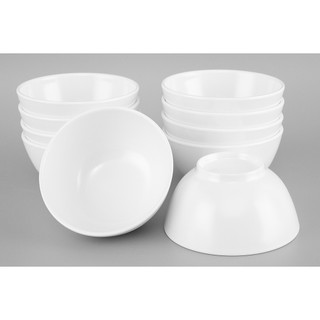 Chén trắng, đĩa trắng, chén đĩa ăn cơm melamine màu trắng