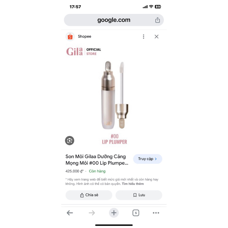 SON LÓT CĂNG MỌNG MÔI GILLA LIP SERUM 00 LIP PLUMPER