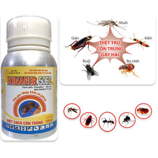 Diệt muỗi vằn , ruồi vàng An toàn trong nhà và ngoài vườn Permethrin Kinaper 50EC , nhúng mùng màn,chai 100ml