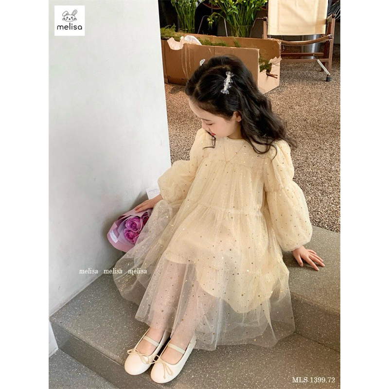 HTK- Váy voan tay bồng Melisa size 18/24m-10/11y