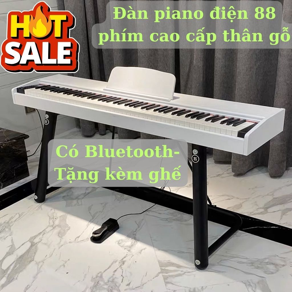 Đàn Piano Gỗ 88 Phím Chuẩn Âm -  Kèm Pedal - Có Bluetooth- Hàng Cao Cấp