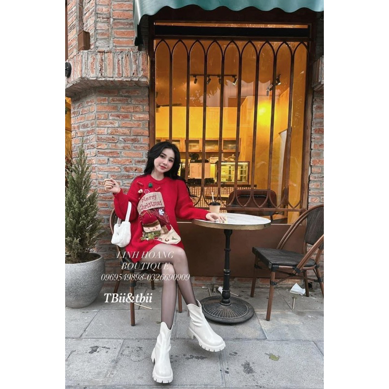 ÁO LEN MERRY CHRISTMAS HÌNH ĐÔI GIẦY DIỆN NOEL