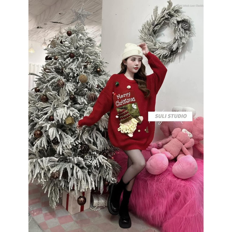 ÁO LEN MERRY CHRISTMAS HÌNH ĐÔI GIẦY DIỆN NOEL