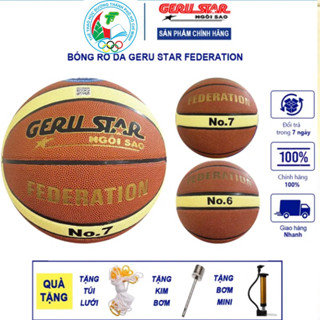 Qủa Bóng rổ da GeruStar Federation số 7 + Tặng kim bơm , Túi đựng bóng , Bóng bền tốt bám tay gerustar