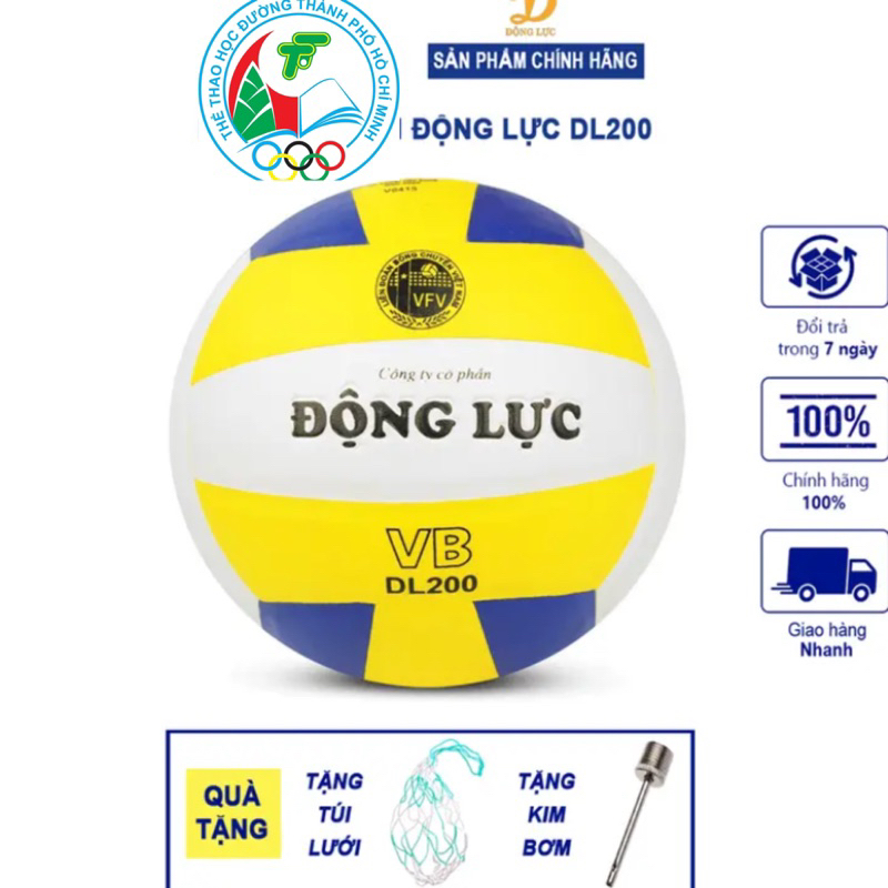 Bóng Chuyền Động Lực DL200 - Tặng Kim Bơm + Lưới Đựng Bóng