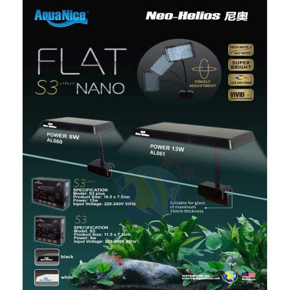Đèn Helios Flat Nano S3 Plus Đỏ Cá Ko Đỏ Nước