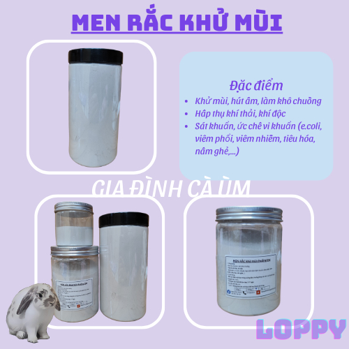 MEN RẮC NỀN khử mùi chuồng trại dành cho thỏ (hũ 1kg)