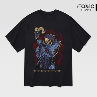 Áo thun unisex skeletor digital art oversized 100% cotton ngắn tay