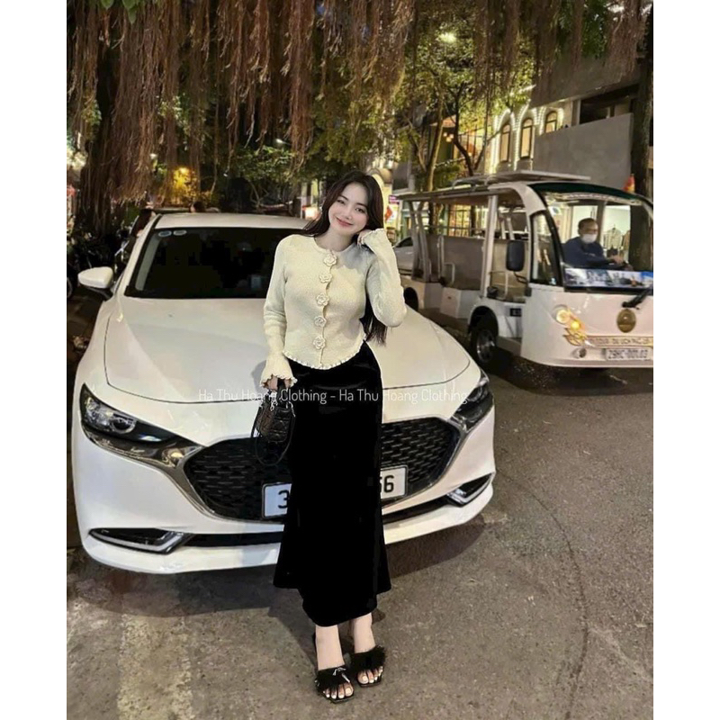 CHÂN VÁY LEN DÁNG DÀI XẺ SAU 90CM