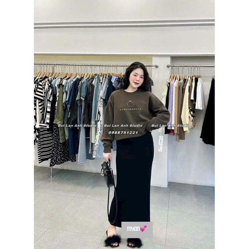 CHÂN VÁY LEN DÁNG DÀI XẺ SAU 90CM