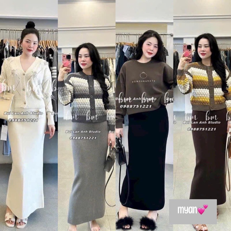 CHÂN VÁY LEN DÁNG DÀI XẺ SAU 90CM