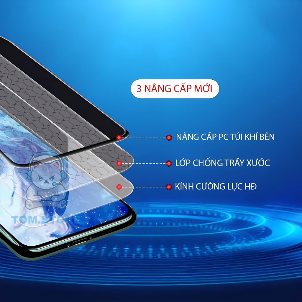 Cường lực Vivo Y93, Y95, Y97, Y9S, Y02T, T1X, T1 5G, T1 PRO 5G , S16E kingkong xanh full màn