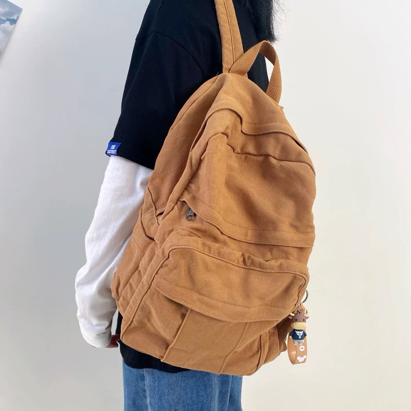 COMBO BALO VINTAGE CANVAS + LOGO CÀI + KẸP GỖ, SỔ TAY MINI, STICKER DÁN,.. ]