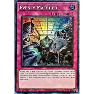 ra01 Lá bài thẻ bài Yugioh Evenly Matched - super Rare - Tặng bọc bài nhựa bảo quản