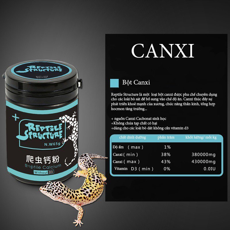 Canxi D3 và không D3 cho bò sát, trăn , rắn, lưỡng cư, thằn làn , tắc kè