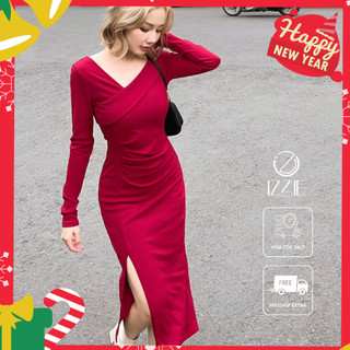 Váy trễ vai một bên thun gân IZZIE Hande Dress