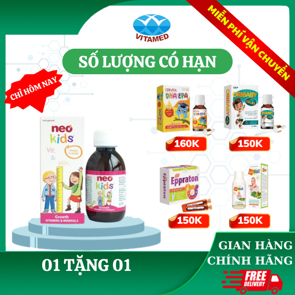Neo Kids Growth - Bổ Sung Vitamin Và Khoáng Chất Cho Bé Chai 150 ML