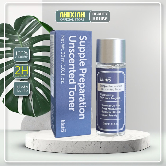 Nước Hoa Hồng Klairs Supple Preparation Unscented Toner Mini 30ml