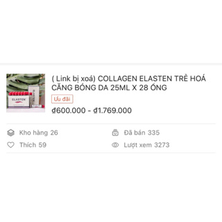 CÔNG TY COLLAGEN ELASTEN TRẺ HOÁ CĂNG BÓNG DA 25ML X 28 ỐNG