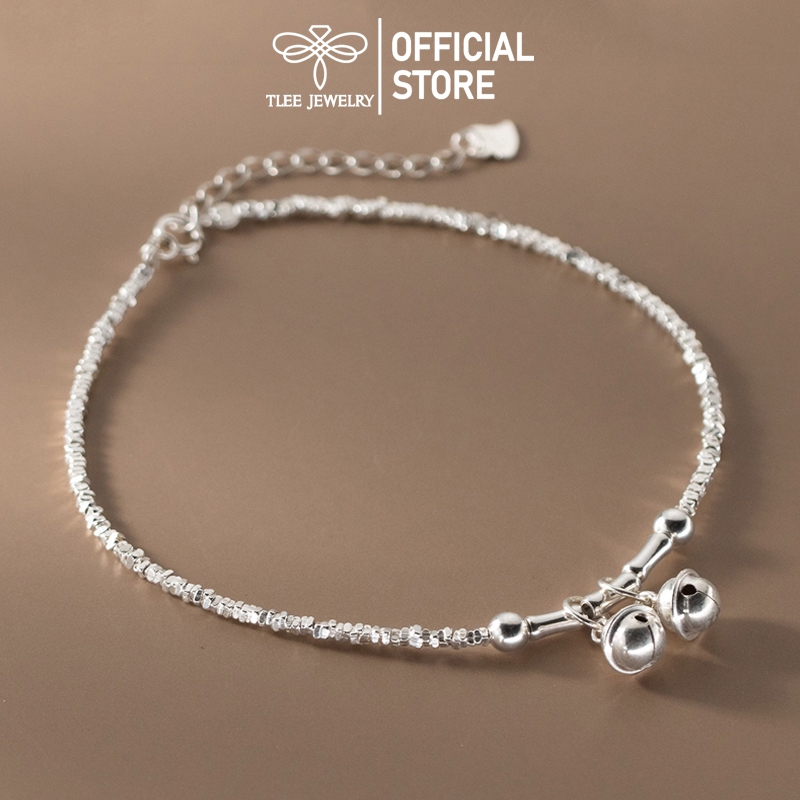 Lắc chân bạc nữ TLEE, vòng chân hạt vụn bạc mix charm trúc chuông cá tính TleeJewelry