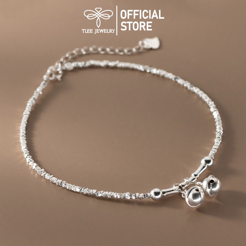 Lắc chân bạc nữ TLEE, vòng chân hạt vụn bạc mix charm trúc chuông cá tính TleeJewelry