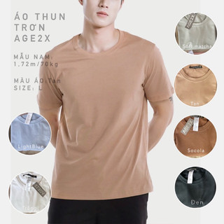 Áo thun nam - áo thun trơn age2x - áo thun cotton hàng chính hãng