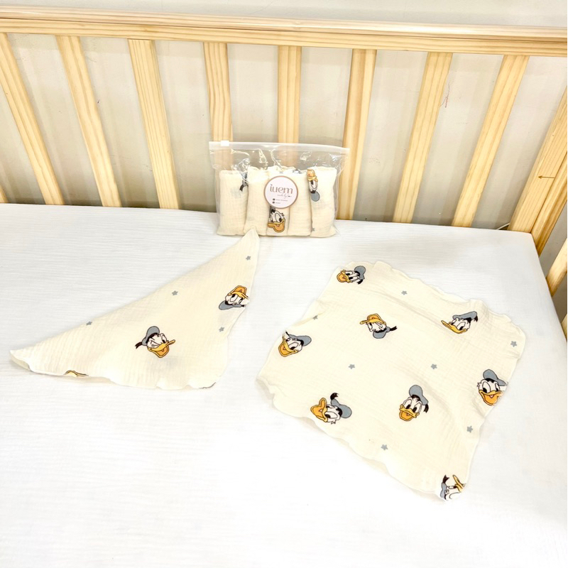 Set 5 cái khăn xô 2 lớp vải muslin cao cấp cho bé mềm mịn, không bụi vải, thấm hút nhanh iuemshop