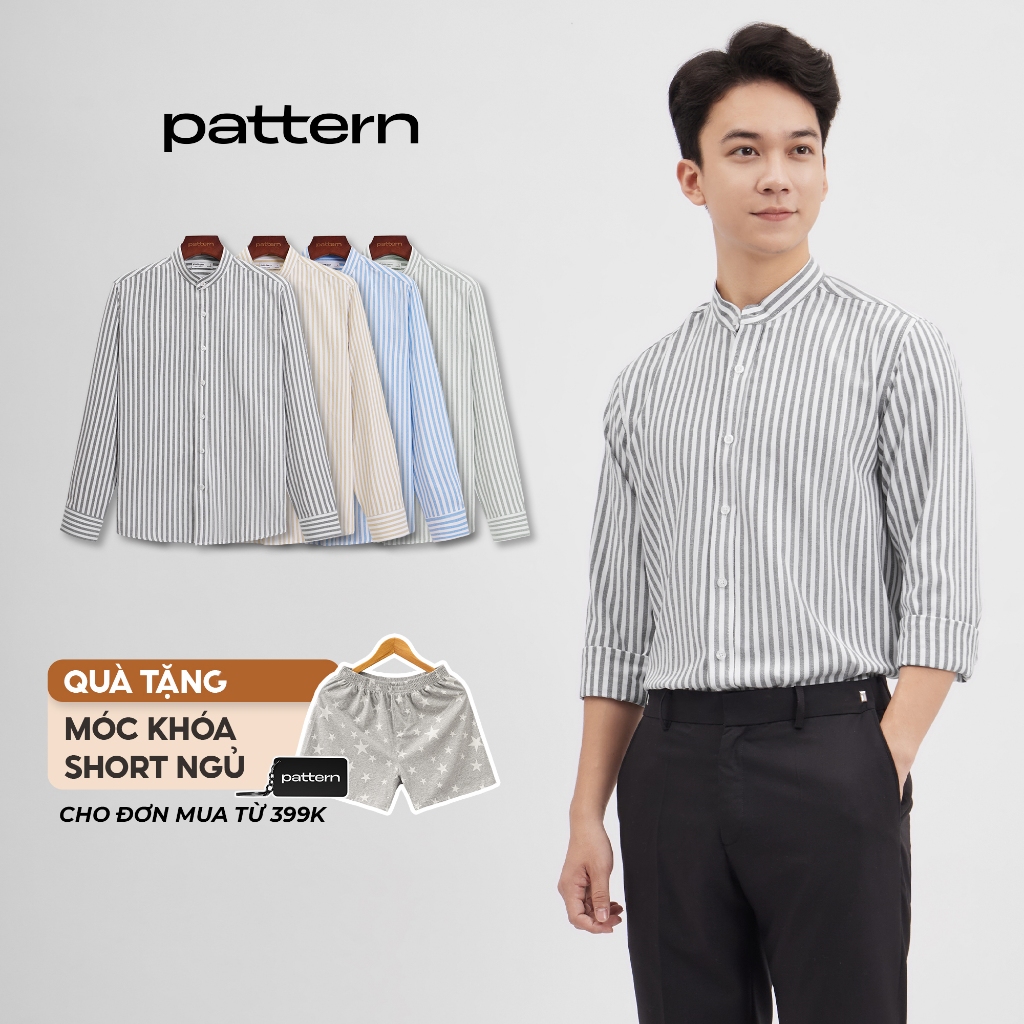 Áo Sơ Mi Cổ Tàu Dài Tay Kẻ Sọc Oxford PATTERN PA043