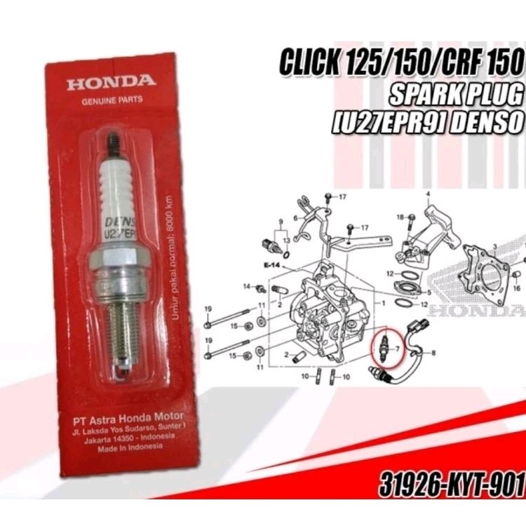 BUGI DENSO U27EPR-9 SONIC 150 , WINNER 150 , CBR 150 , VARIO 150 , CLICK 150 , CRF 150