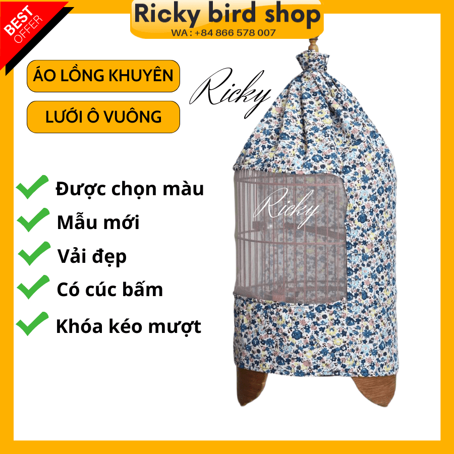 Áo lồng khuyên, áo lồng chim khuyên lưới ô vuông hoa văn đẹp (Chọn màu)