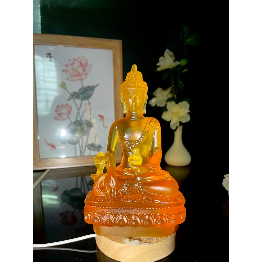 Tượng Phật Dược Sư Màu Cam, Tượng Phật Mini, Tượng Trang Trí