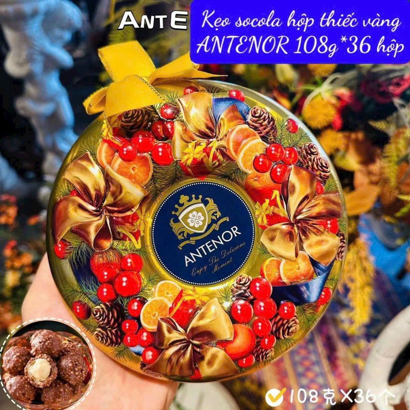 DATE 8/ 2024 Socola hộp thiết ANTENOR 108gr gói quà tết đẹp