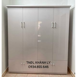 Tủ áo nhựa màu trắng rộng rãi 4 cánh 163x180x50x47( Freeship TPHCM)