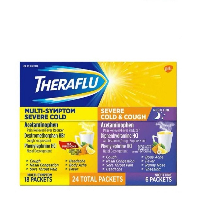 Theraflu Daytime & Nighttime hộp 24 gói của Mỹ