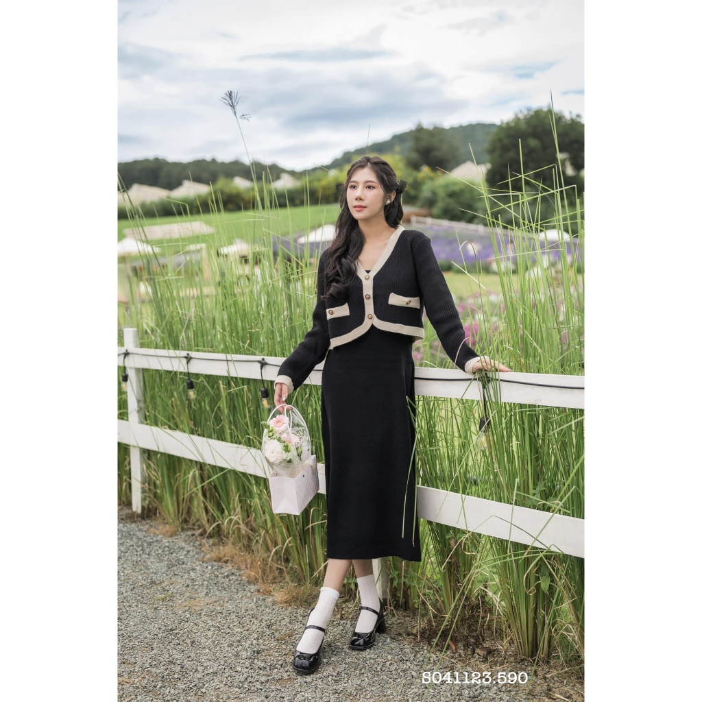 SET VÁY HAI DÂY KÈM ÁO KHOÁC HÀNG LOẠI 1