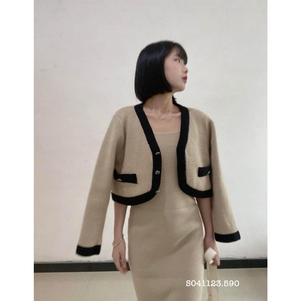 SET VÁY HAI DÂY KÈM ÁO KHOÁC HÀNG LOẠI 1