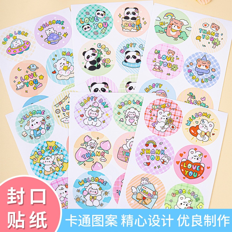 Sticker cute trang trí thiệp, sổ tay, túi quà tặng họa tiết hoạt hình dễ thương