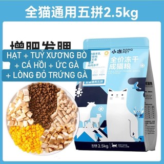 Thức ăn cho mèo túi 2.5kg hạt trộn cùng thịt sấy khô DONGPET cao cấp chuyên dành cho mèo kén ăn